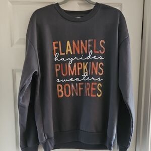 Charcoal Sweatshirt with Autumn Text